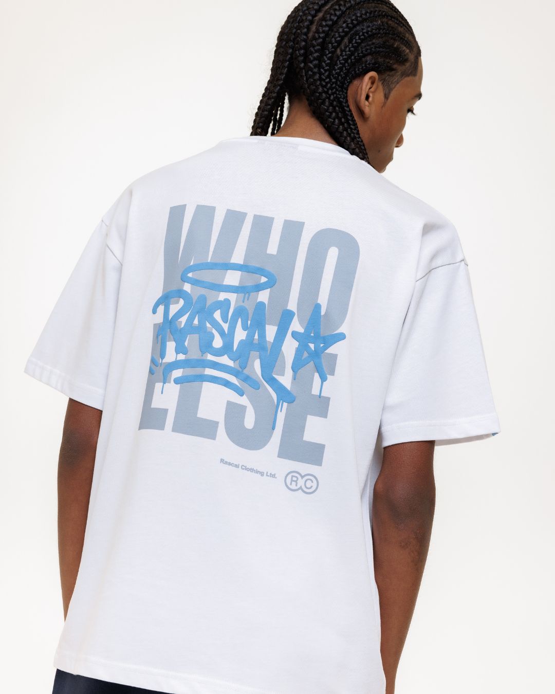 WHO ELSE T-Shirt - White / Blue