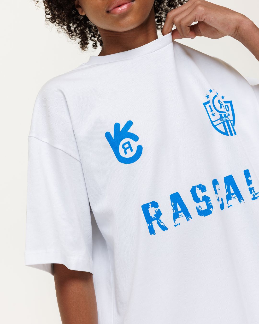 FC Rascal Oversized Tee - White / Bright Blue