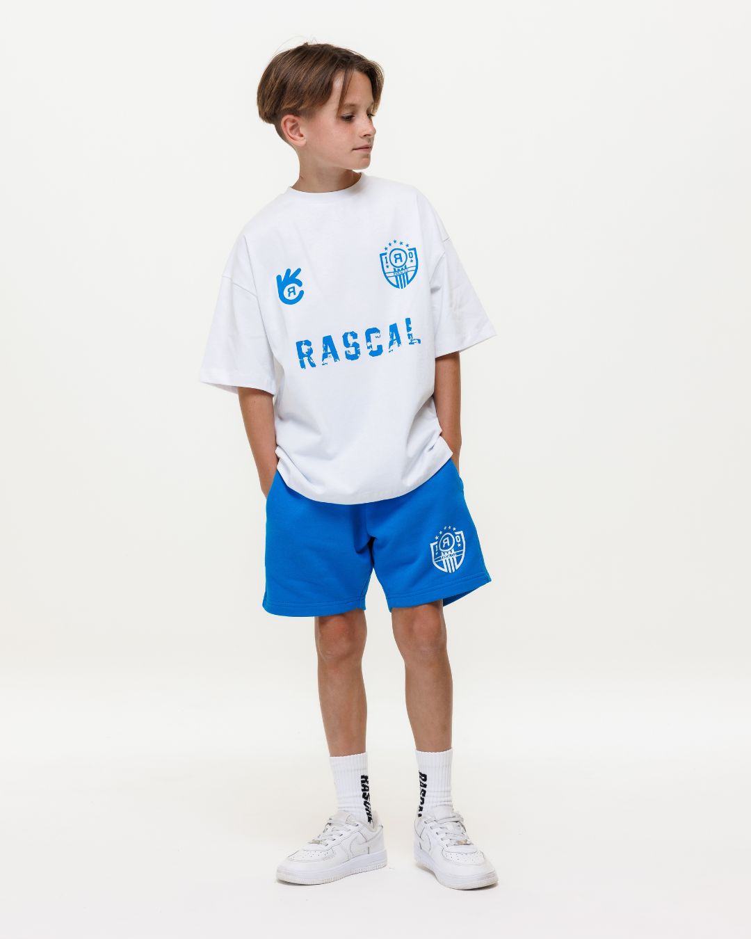FC Rascal Oversized Tee - White / Bright Blue
