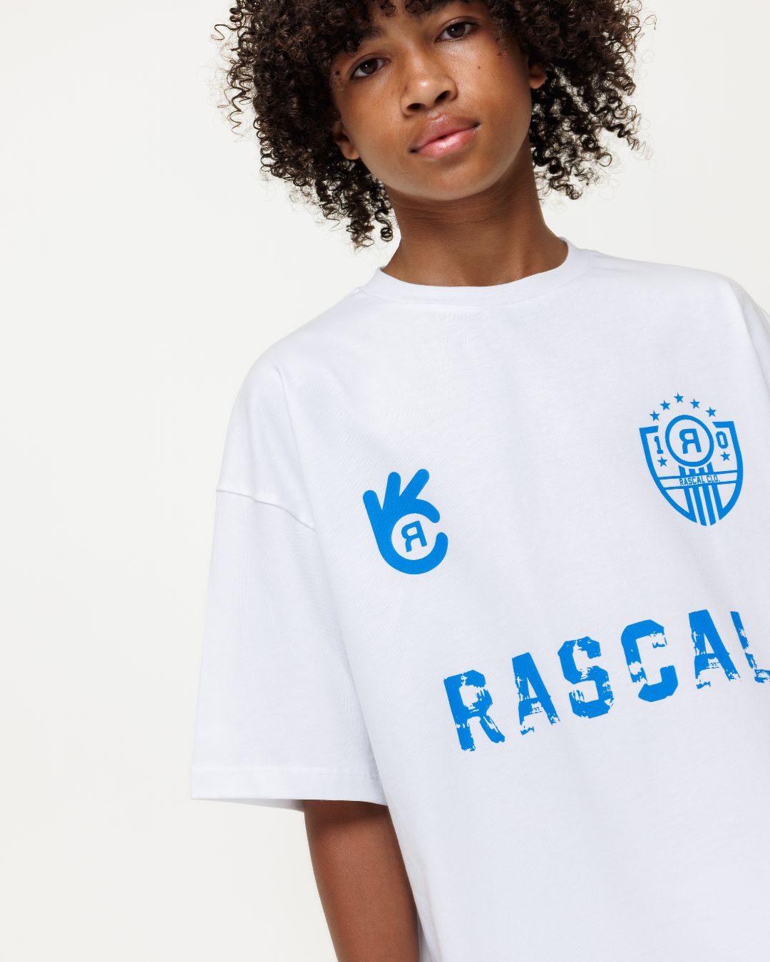 FC Rascal Oversized Tee - White / Bright Blue