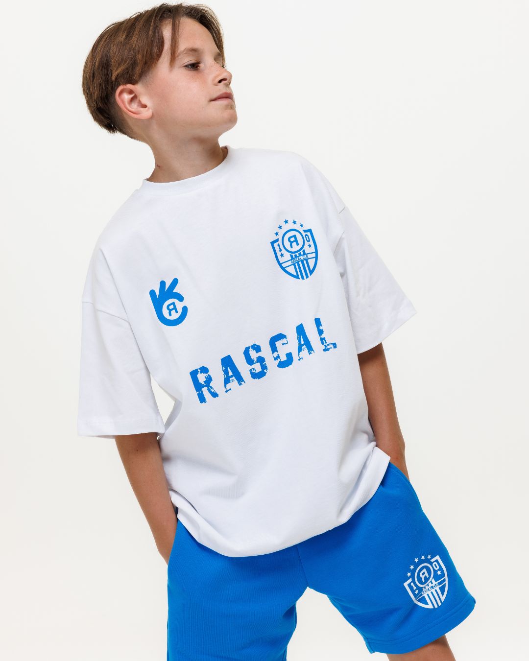 FC Rascal Oversized Tee - White / Bright Blue