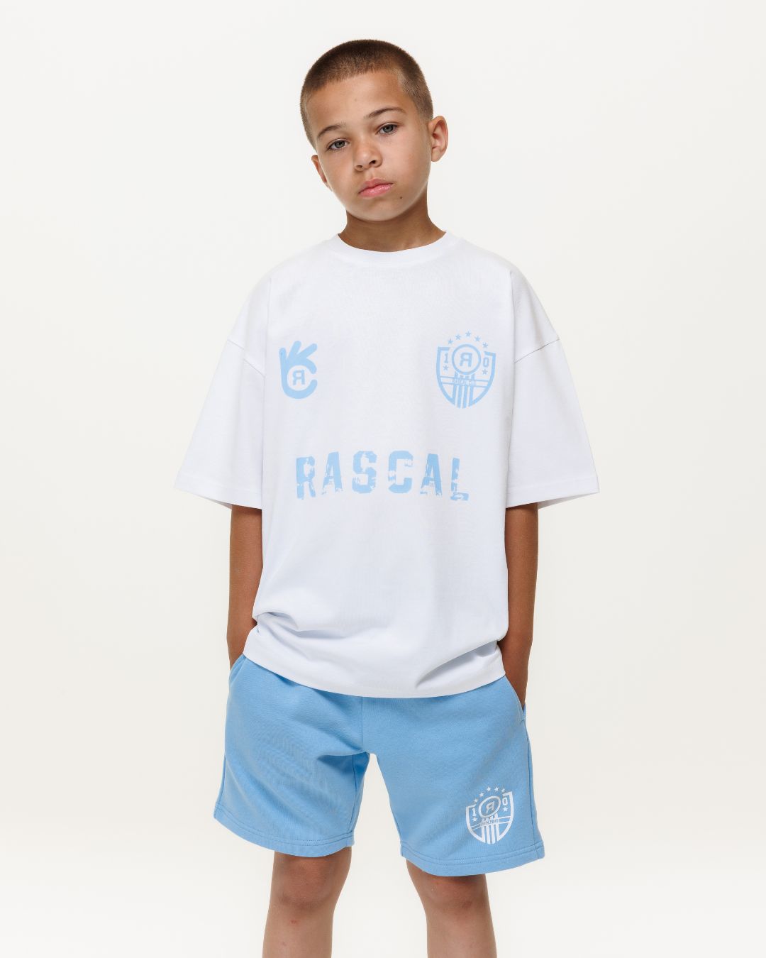 FC Rascal Oversized Tee - White / Placid Blue