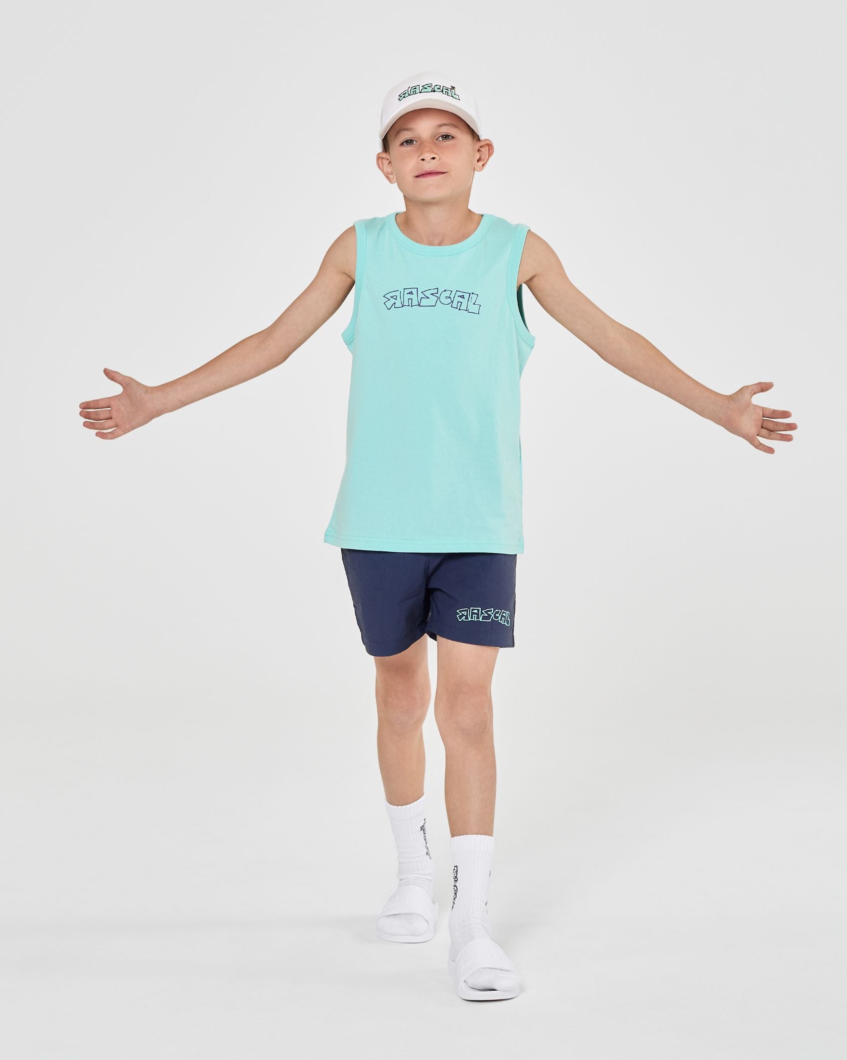 Good Vibes Beach Monkey Vest - Turquoise