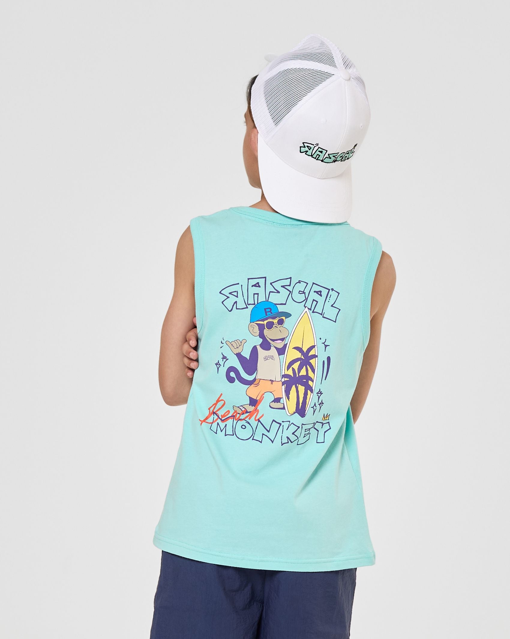 Good Vibes Beach Monkey Vest - Turquoise