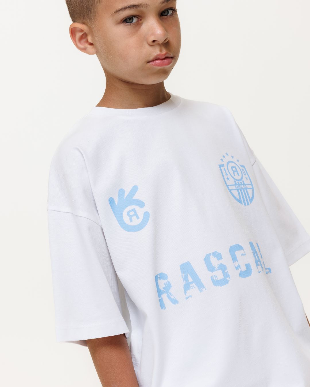 FC Rascal Oversized Tee - White / Placid Blue
