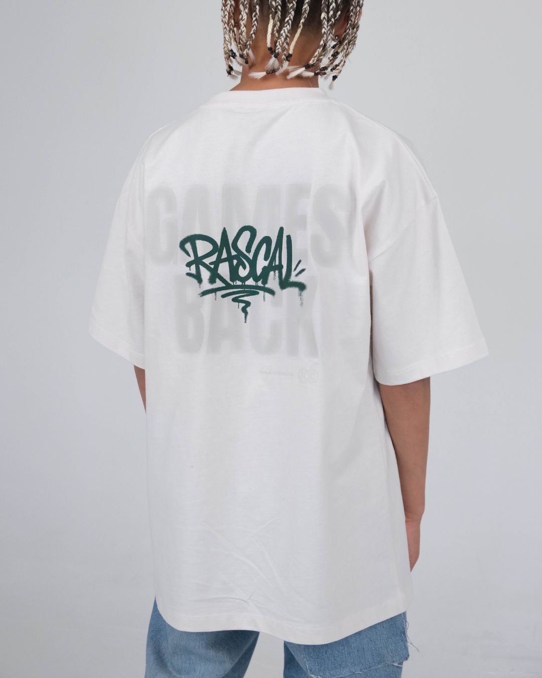 Games Back T-Shirt - Off White / Dark Green