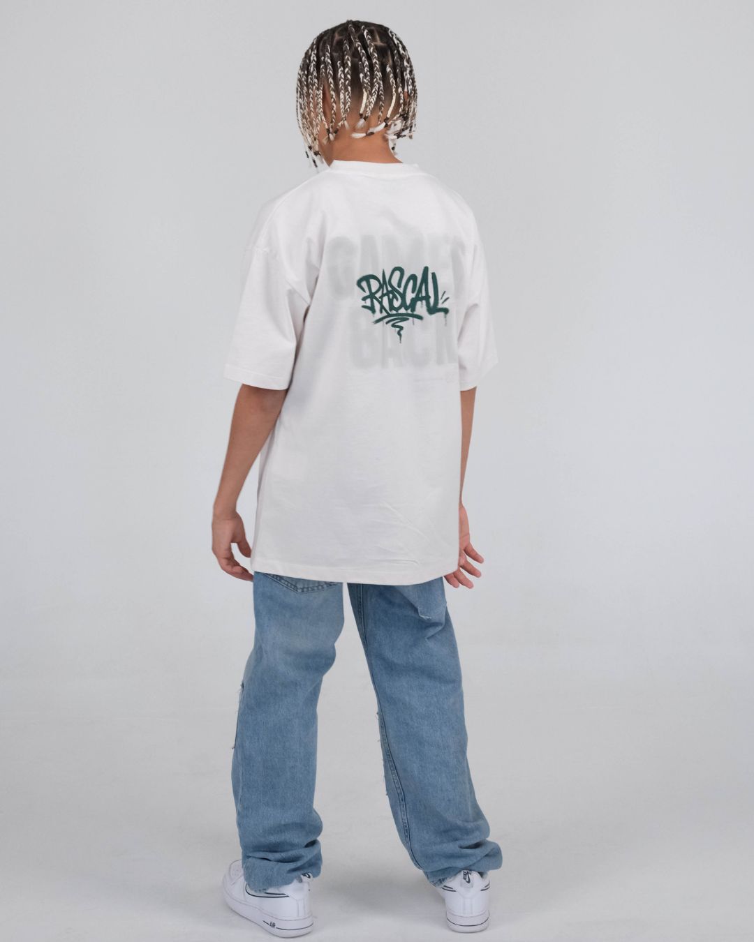 Games Back T Shirt Off White Dark Green