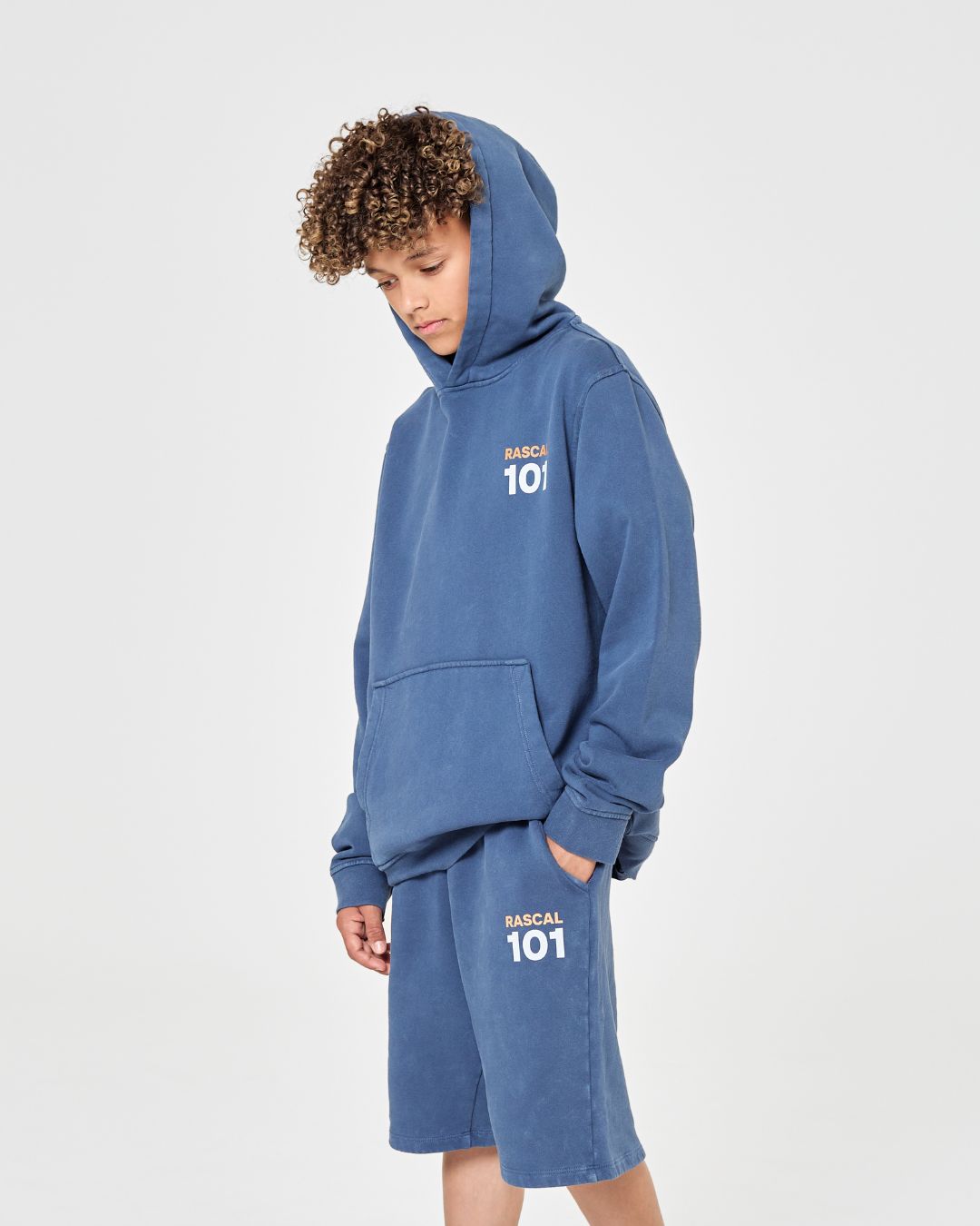 101 Acid Wash Hoodie - Blue