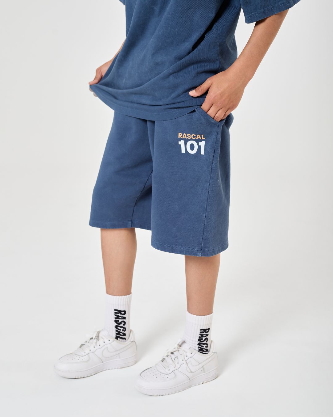 101 Acid Wash Shorts - Blue