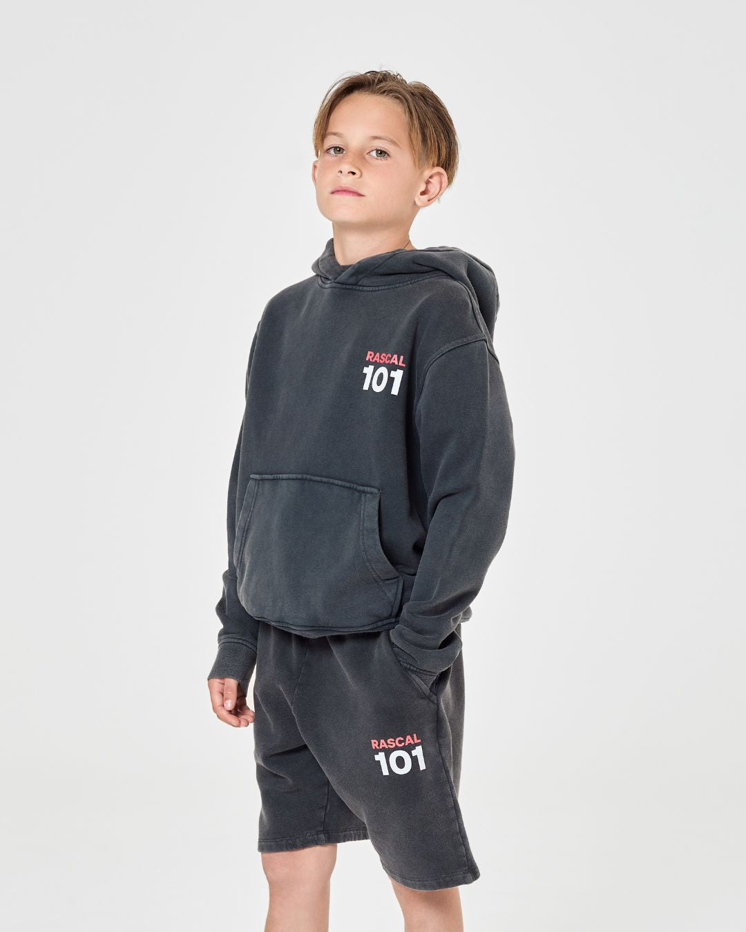 101 Acid Wash Hoodie - Charcoal