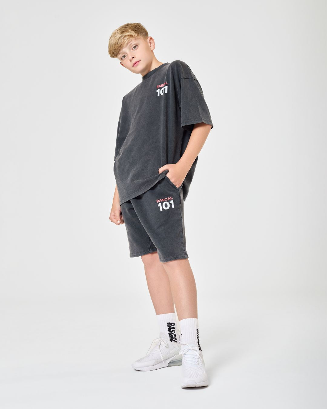 101 Acid Wash Tee - Charcoal