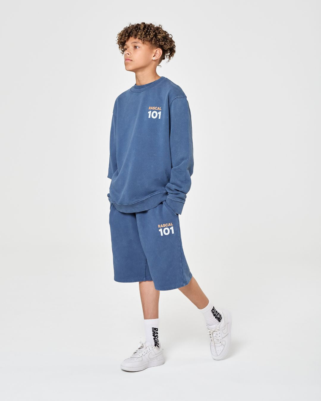 101 Acid Wash Crew Sweatshirt - Blue