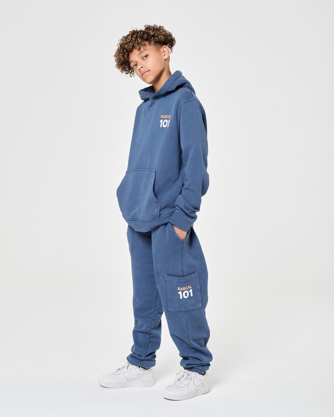101 Acid Wash Hoodie - Blue