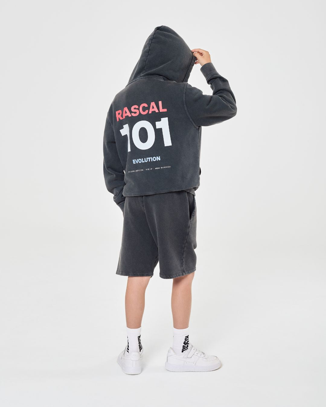 101 Acid Wash Hoodie - Charcoal
