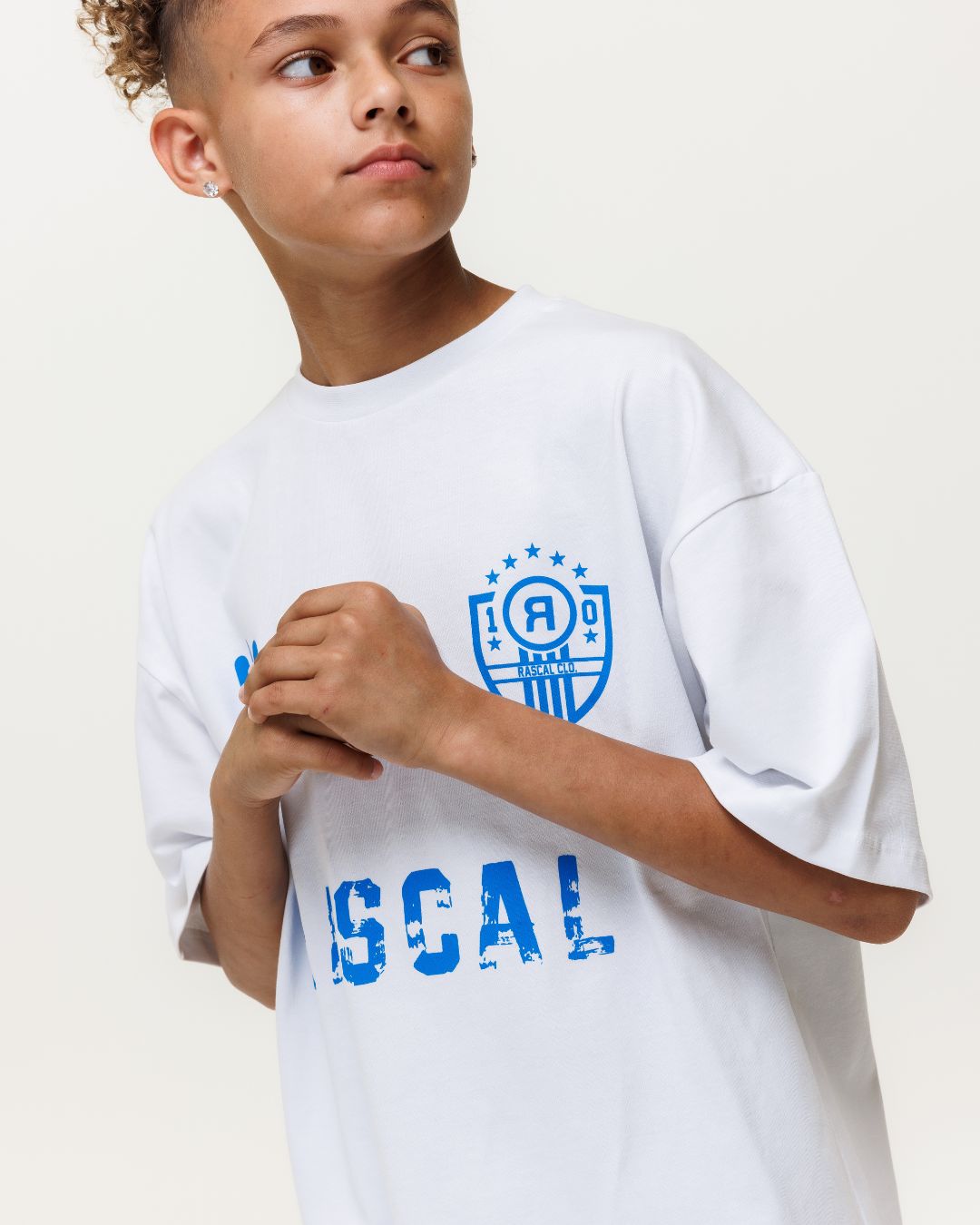 FC Rascal Oversized Tee - White / Bright Blue