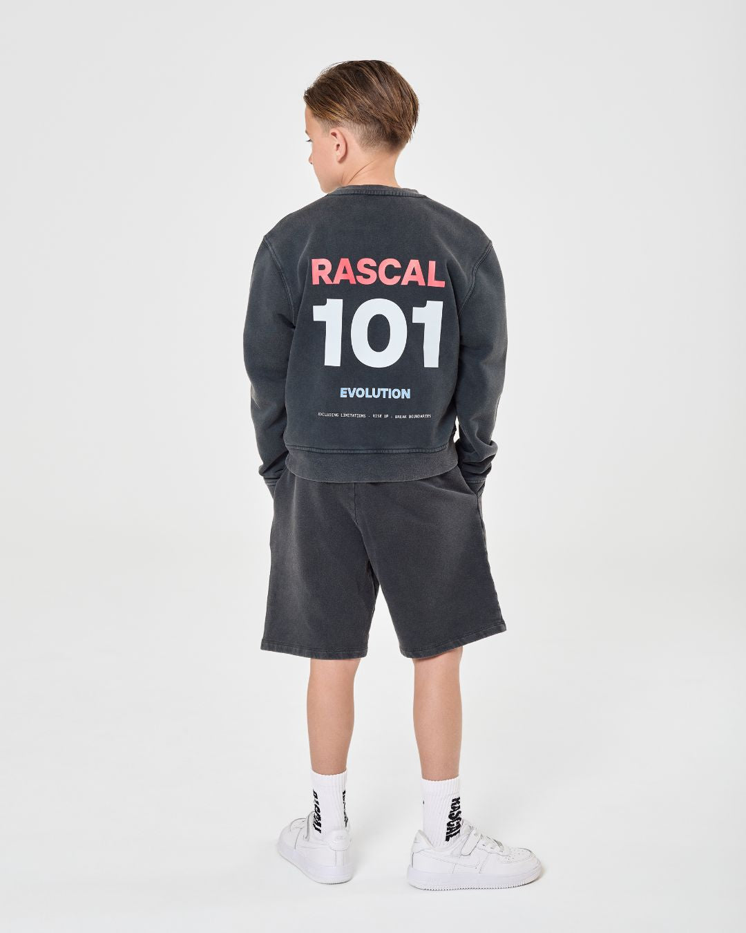 101 Acid Wash Crew Sweatshirt - Charcoal