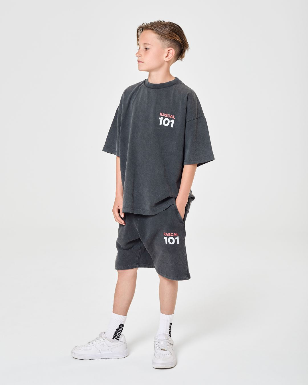 101 Acid Wash Tee - Charcoal