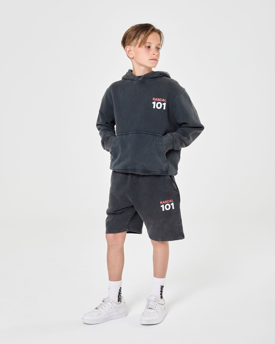 101 Acid Wash Hoodie - Charcoal