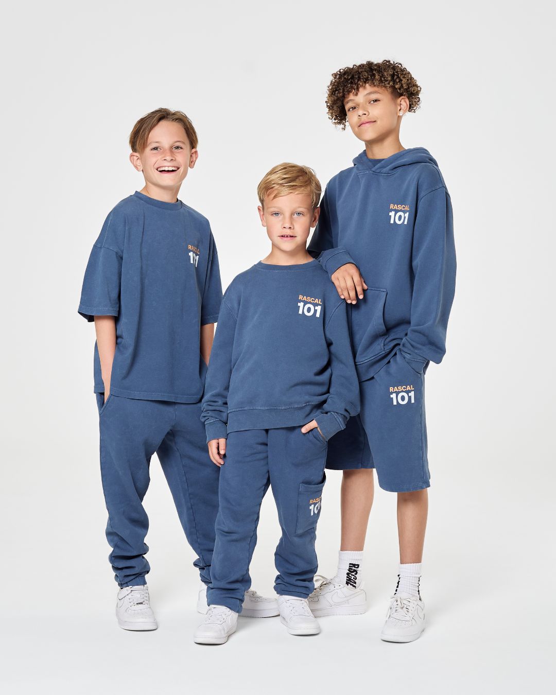 101 Acid Wash Crew Sweatshirt - Blue