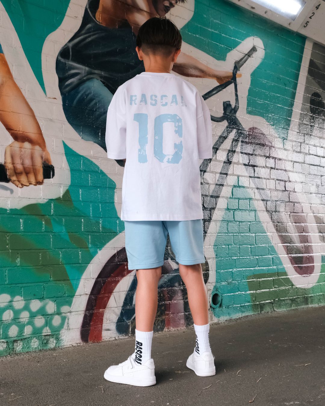 FC Rascal Oversized Tee - White / Placid Blue