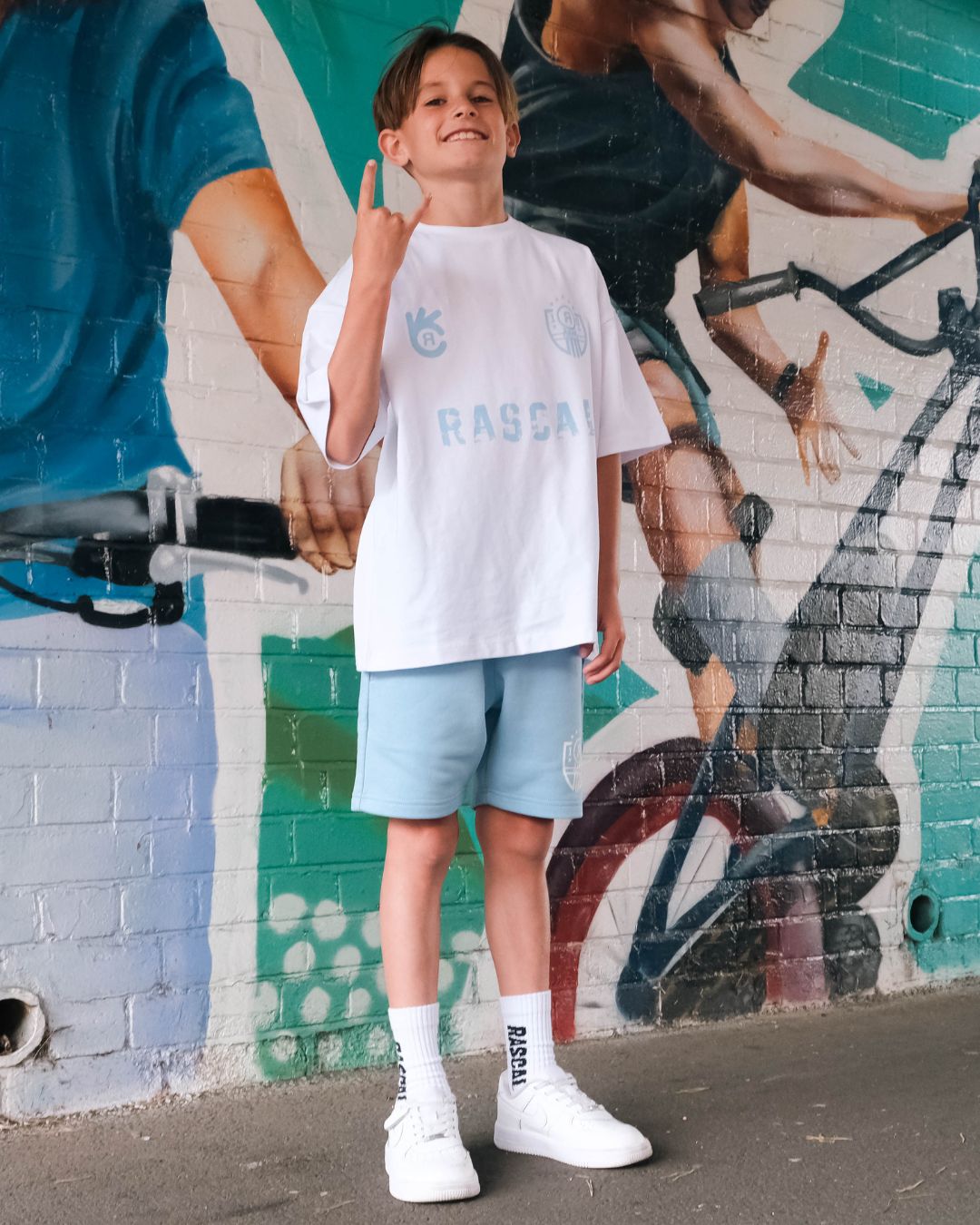 FC Rascal Oversized Tee - White / Placid Blue