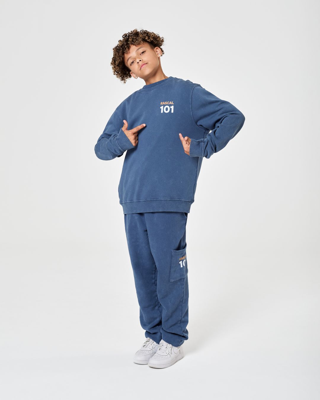 101 Acid Wash Crew Sweatshirt - Blue