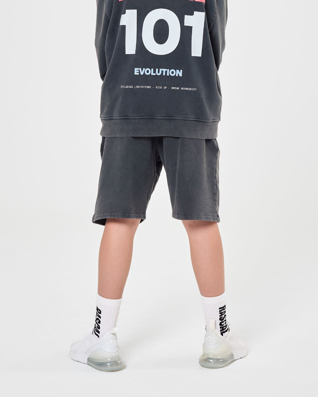 101 Acid Wash Shorts - Charcoal