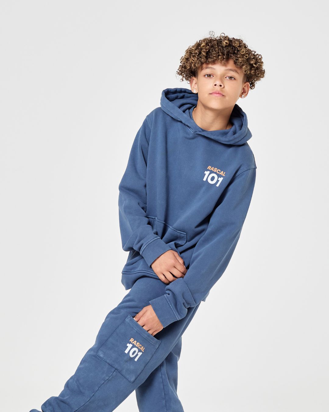 101 Acid Wash Hoodie - Blue