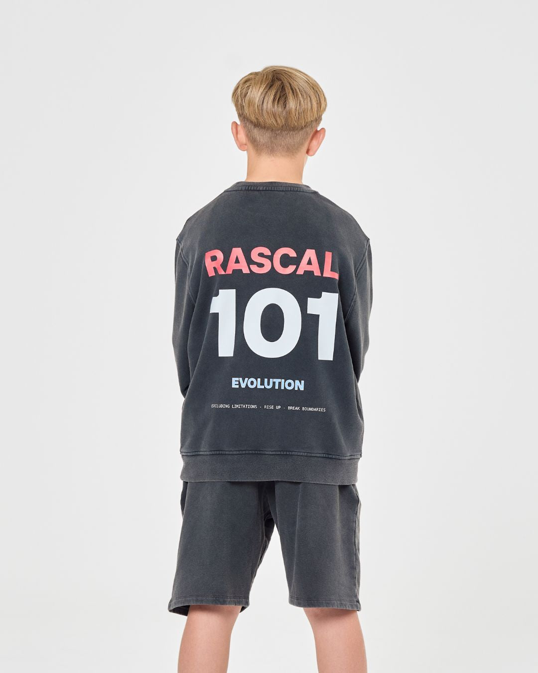 101 Acid Wash Crew Sweatshirt - Charcoal