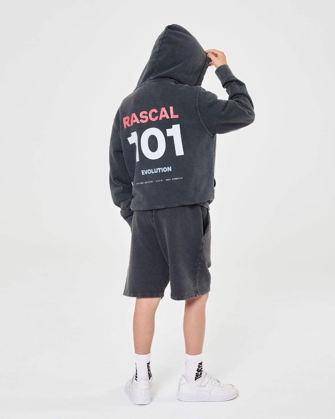101 Acid Wash Shorts - Charcoal