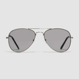 Rascal Italic Logo Aviator Sunglasses | Silver / Smoke
