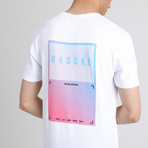 Mens Nuprism Graphic Tee  | White Blue Pink