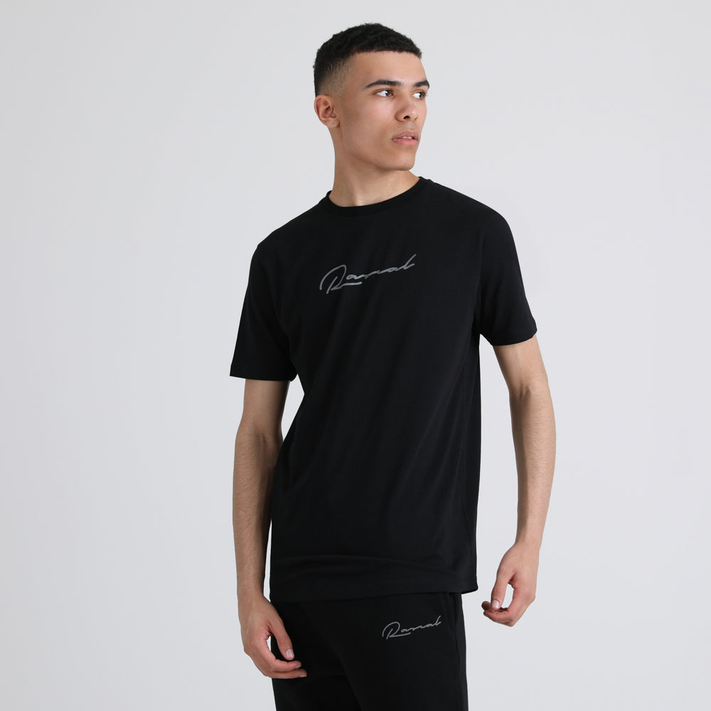 Mens Signature T-Shirt | Black Silver
